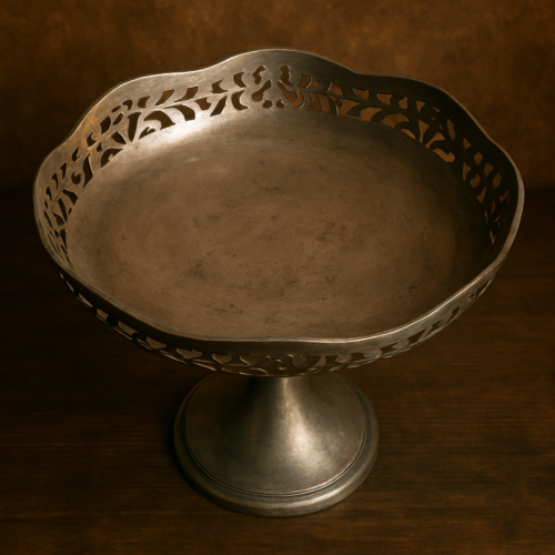 Vintage brass silver polished tray basket - Image 3