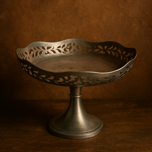 Vintage brass silver polished tray basket - Image 2