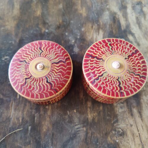 Vintage 2 Pc'S Hand Color With Ivory On Top