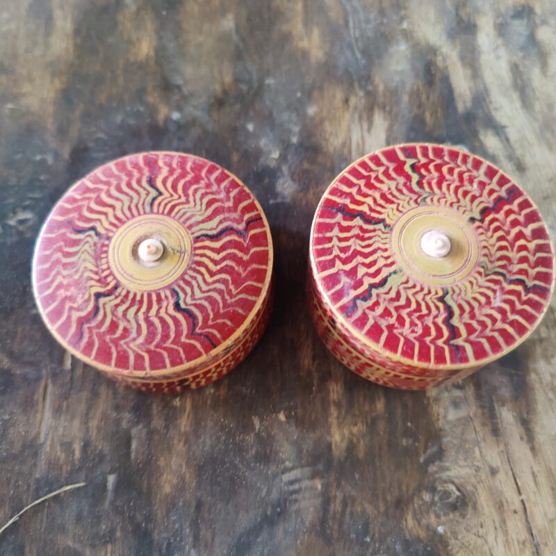 Vintage 2 Pc'S Hand Color With Ivory On Top