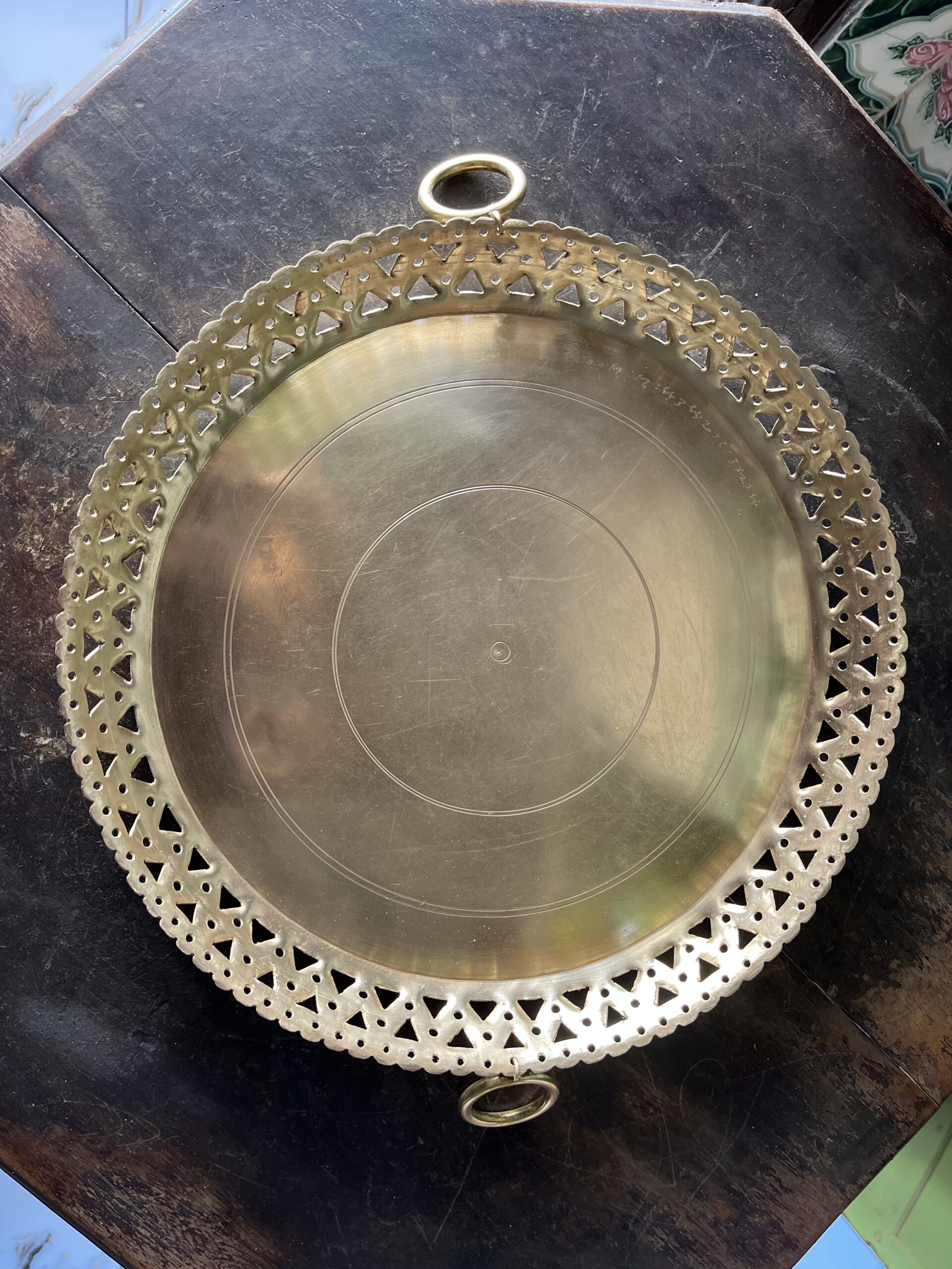 Brass Pooja Thali Multiple compartments