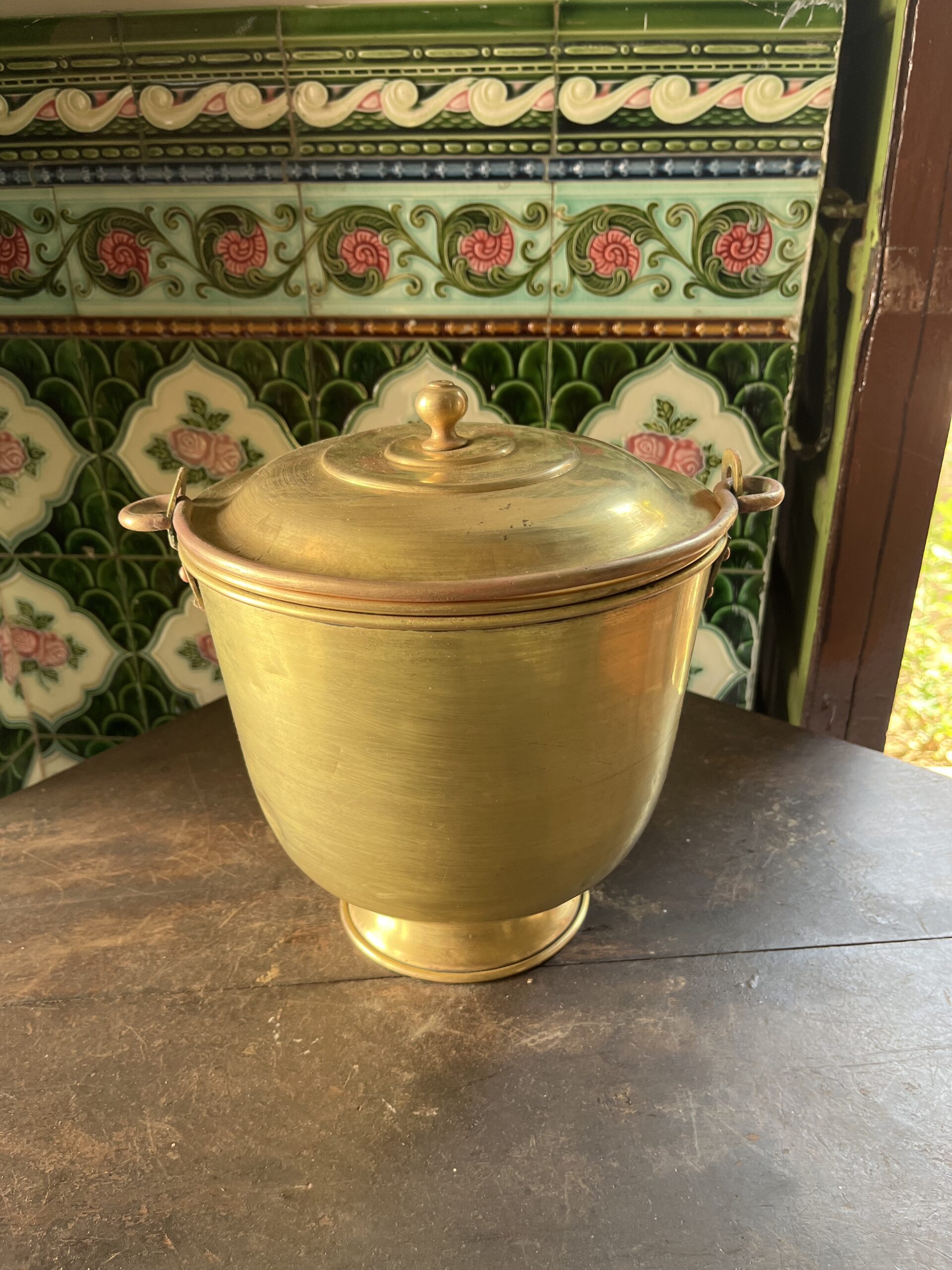 School Sex Girl Xxxx - Vintage Brass Jar (Barni)