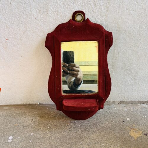 Vintage Wooden Mirror (Velvet Work)