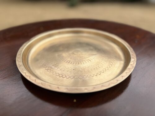 Vintage brass hand carving plate