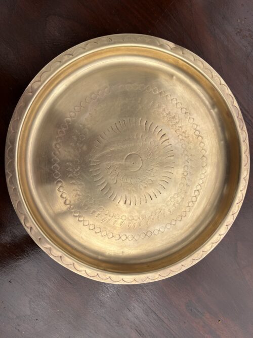 Vintage brass hand carving plate - Image 3