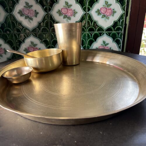 Vintage Brass Thali Set