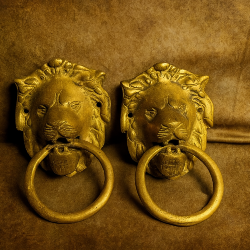Antique Brass Lion Head Door Knocker