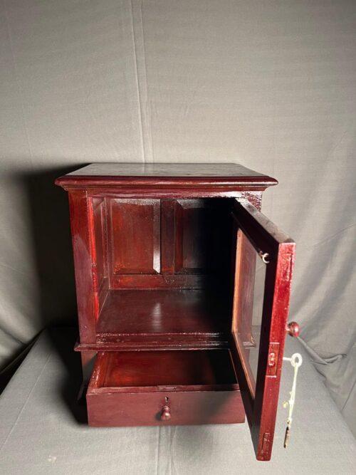 Vintage wooden almirah with drawer - Image 7