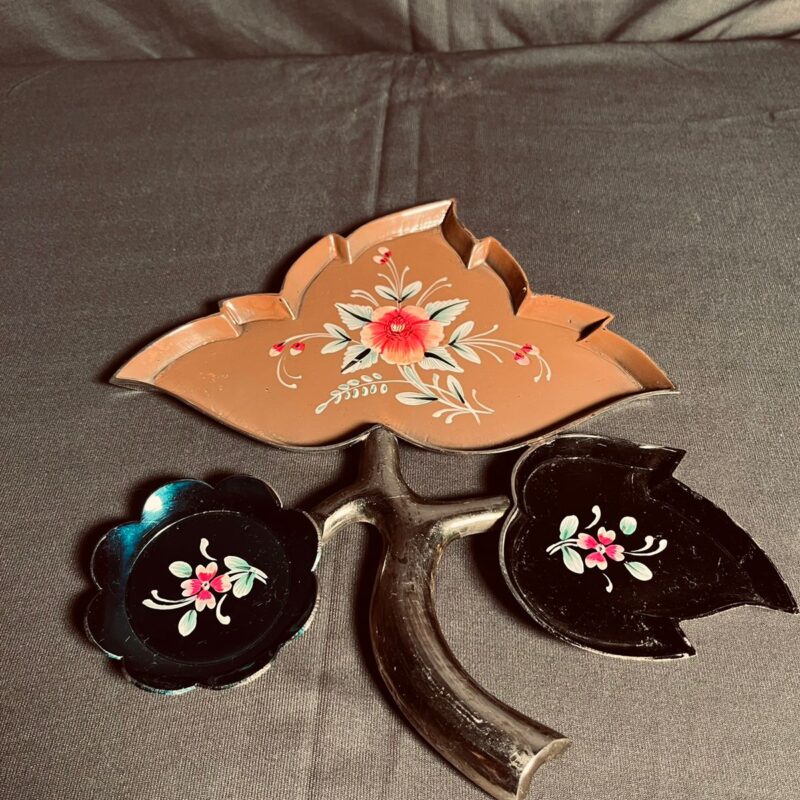 Vintage Brass Hand Color Churi Supari Tray