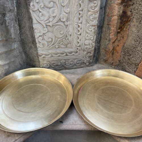Vintage Brass 2 Pcs Plate