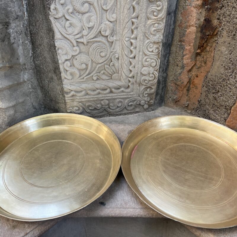 Vintage Brass 2 Pcs Plate