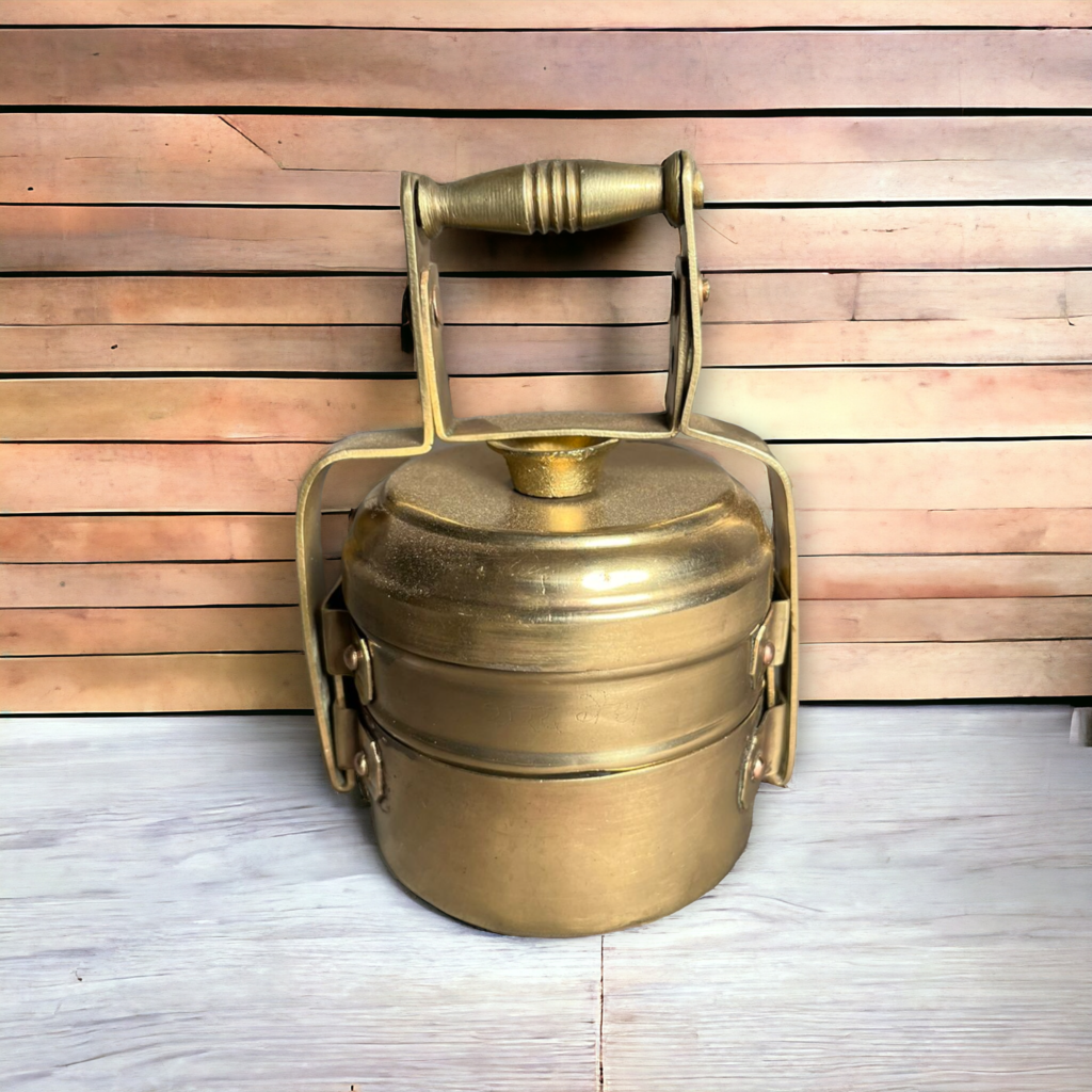 Antique Brass 2 Tier Tiffin