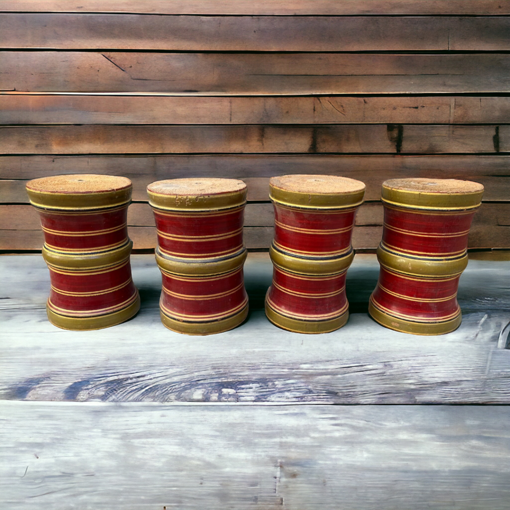 Vintage Wooden Hand Color Very Old Chandaras Chapdi Work Stand