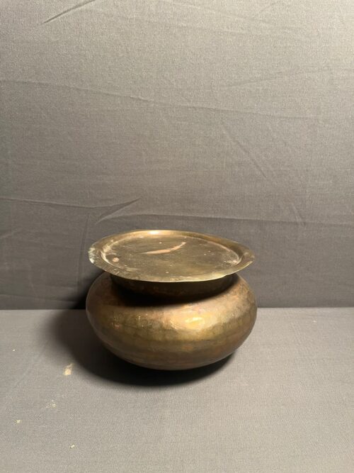 Vintage brass degchi with lid