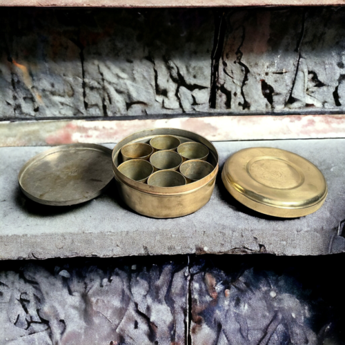 Vintage brass masala box