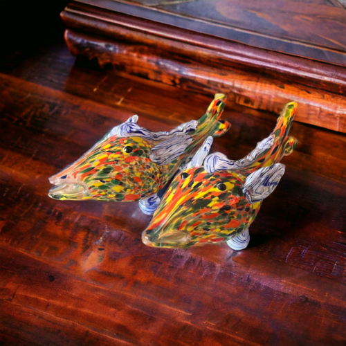 Antique multi color glass fish - Image 2