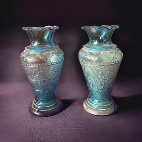 Antique beautiful glass flower pots 2 pcs set - Image 2