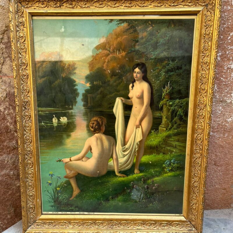 Vintage Semi Nude Made In Germany Lithograph Very Rare