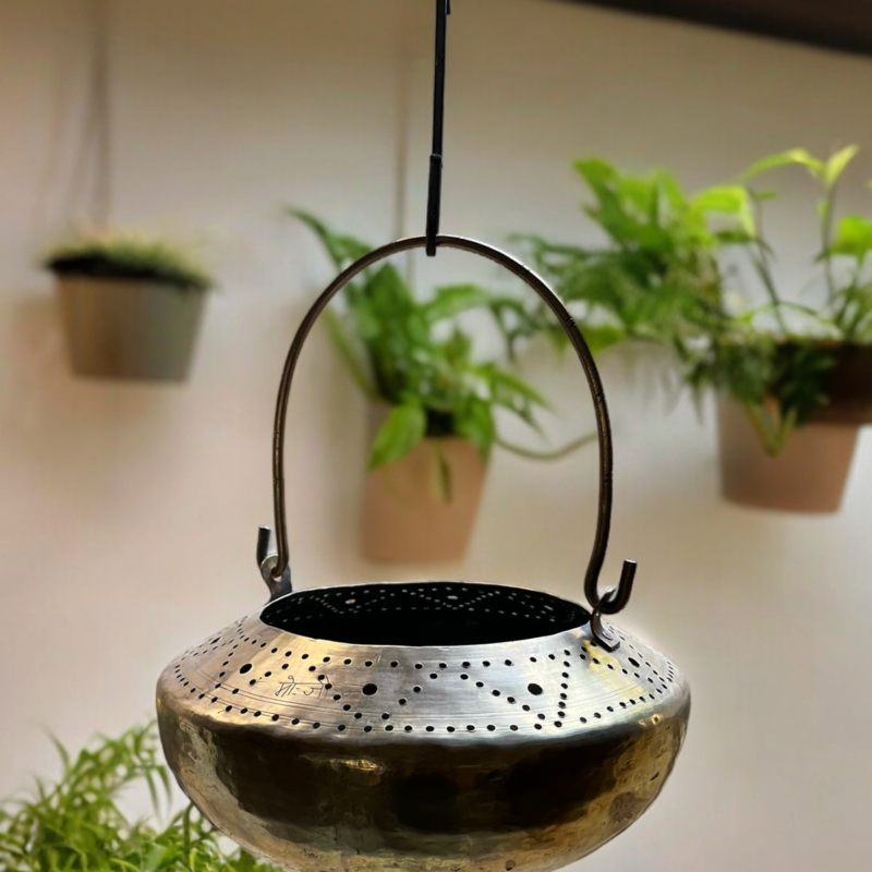 Vintage Brass Hanging Vegetable Basket (Flower Basket)
