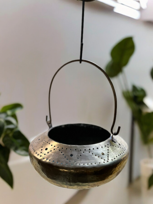 Vintage brass hanging vegetable basket (flower basket) - Image 3