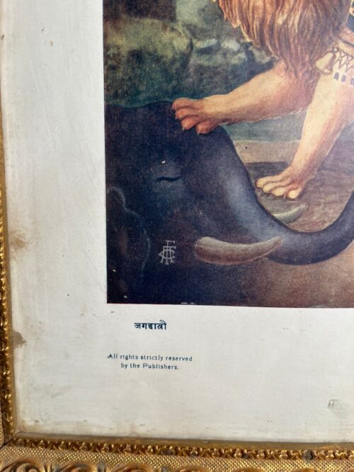 Vintage jagadhatri bengal lithograph - Image 4