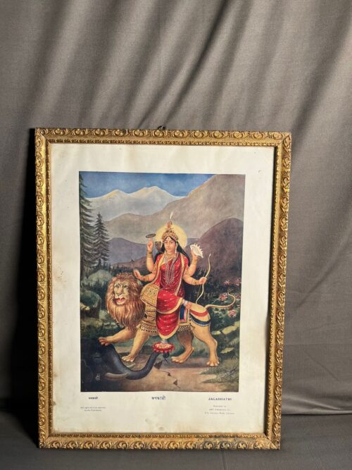 Vintage jagadhatri bengal lithograph - Image 2