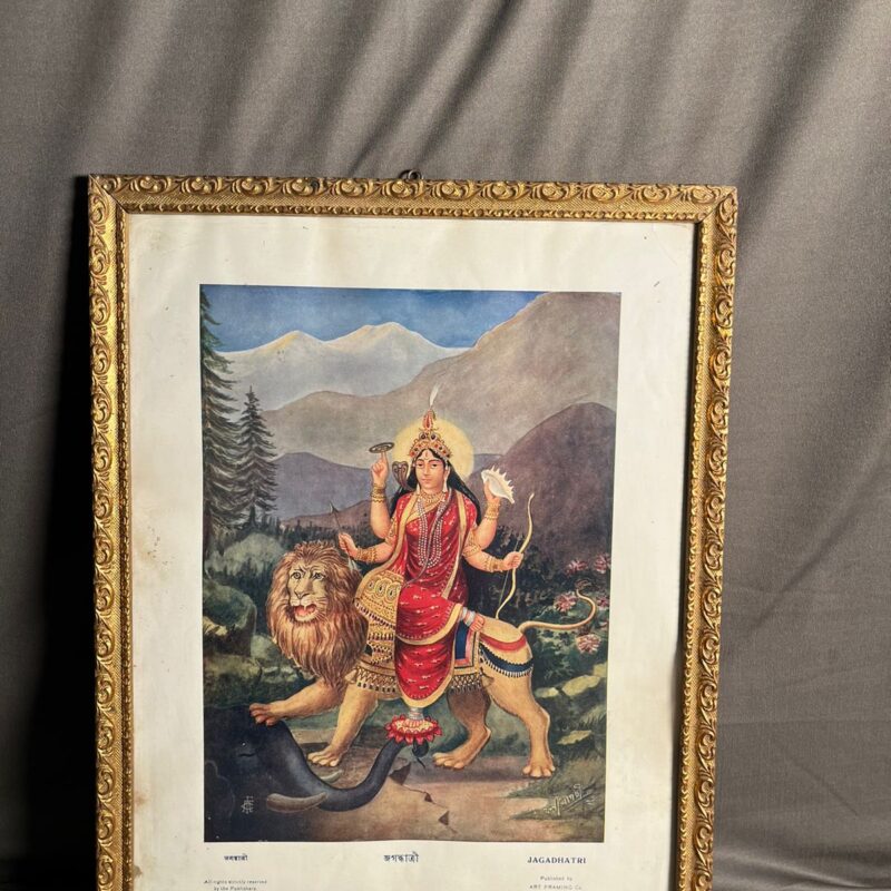 Vintage Jagadhatri Bengal Lithograph