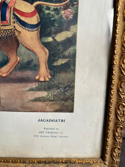 Vintage jagadhatri bengal lithograph - Image 3