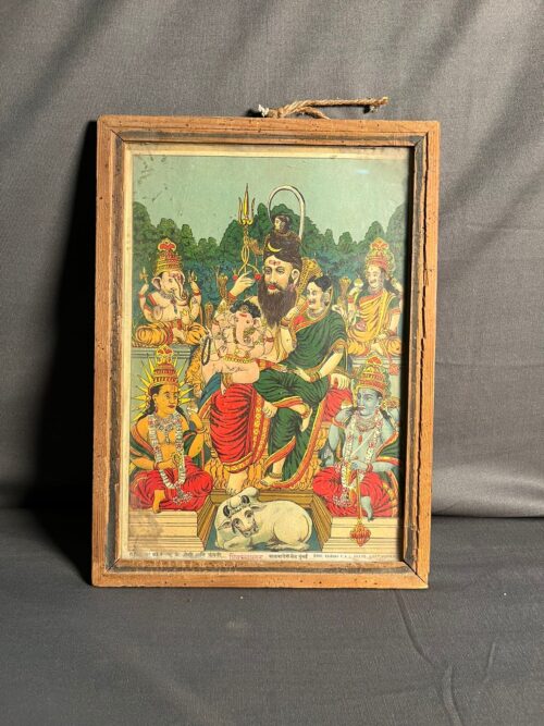 Vintage Raja Ravi verma oilograph shivpanvhayat