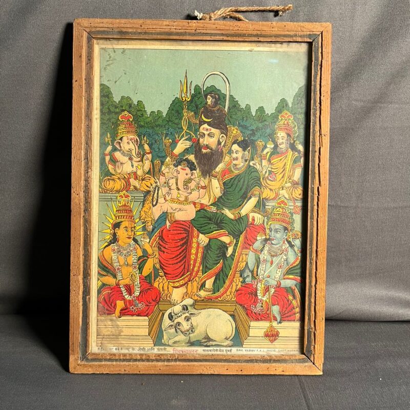 Vintage Raja Ravi Varma Oleograph Shivpanvhayat