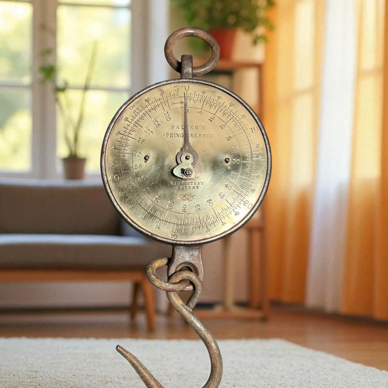 Antique Salter’S Spring Balance – Vintage Hanging Weighing Scale (England)