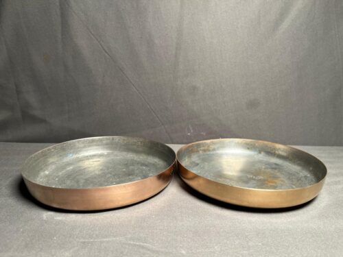 Vintage brass small size two pcs plates set