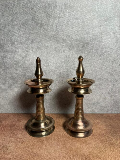 Vintage brass 2 pcs diyas set - Image 5