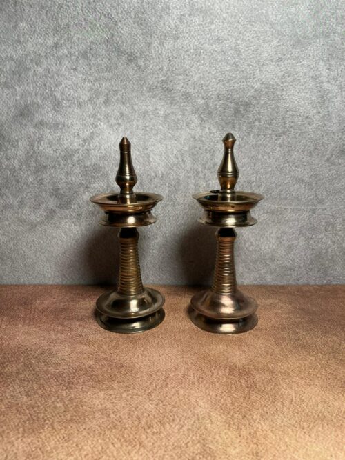 Vintage brass 2 pcs diyas set