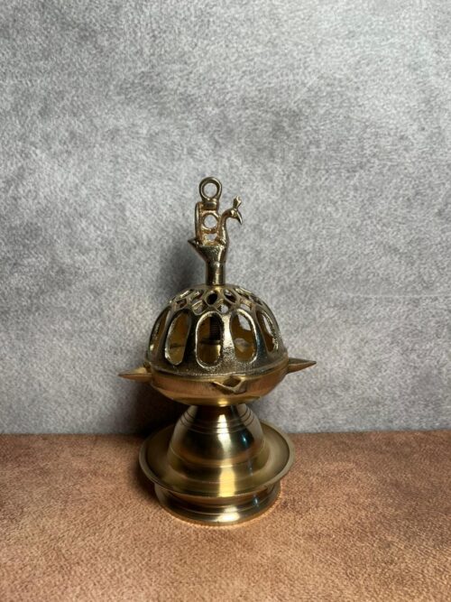 Vintage brass beautiful peacock diya