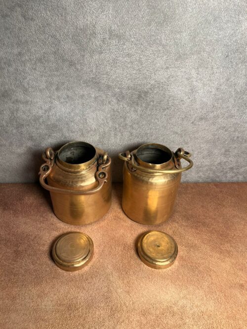 Vintage brass 2 pcs oil and ghee barni for kitchen uses - Image 3