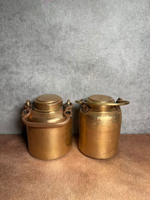 Vintage brass 2 pcs oil and ghee barni for kitchen uses - Image 2