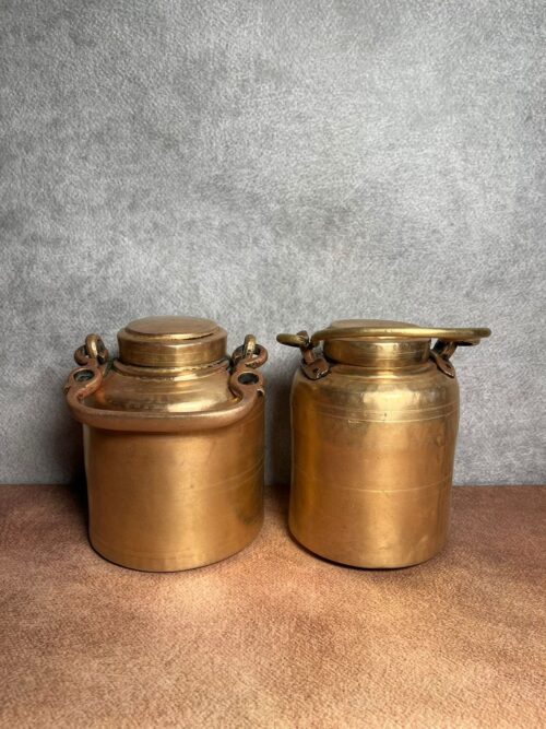 Vintage brass 2 pcs oil and ghee barni for kitchen uses - Image 6