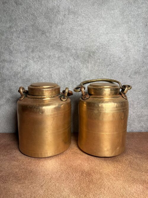 Vintage brass 2 pcs oil and ghee barni for kitchen uses