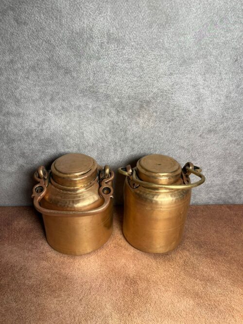 Vintage brass 2 pcs oil and ghee barni for kitchen uses - Image 5