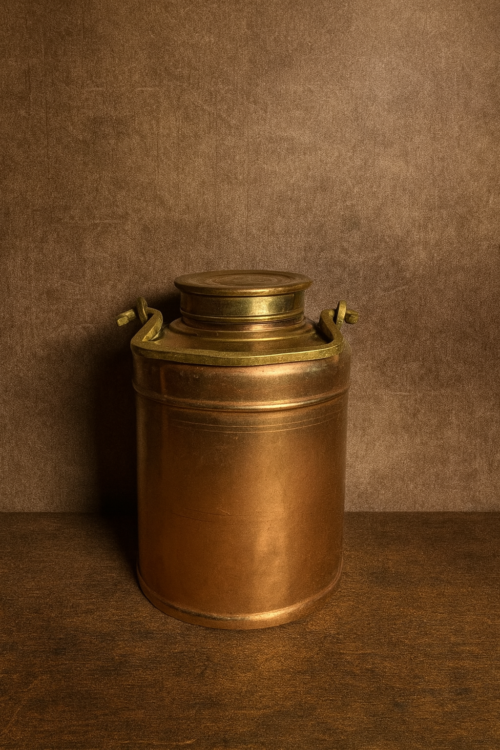 Vintage brass  barni (oil can ghee can) - Image 2