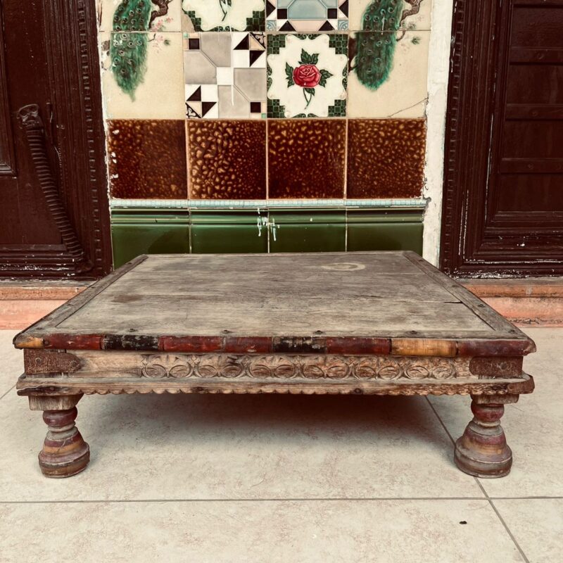 Antique Wooden 4 Legs Chowki