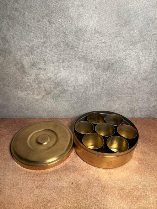 Vintage brass large size masala box - Image 3