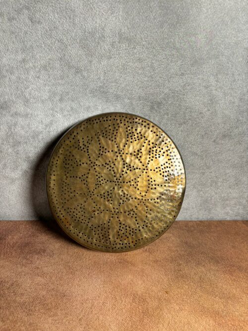 Vintage brass carved chalni - Image 5