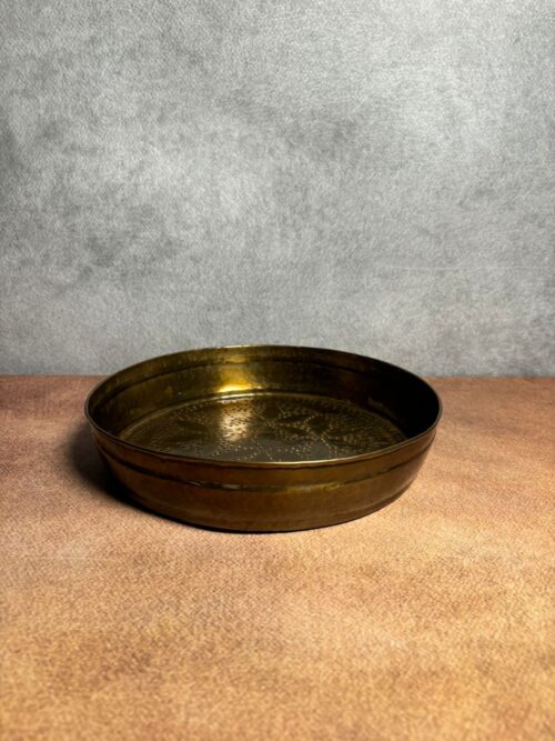 Vintage brass carved chalni - Image 3