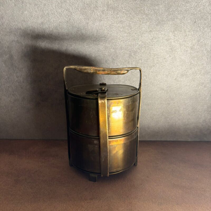 Vintage Brass 2 Tier Solid Tiffin Box