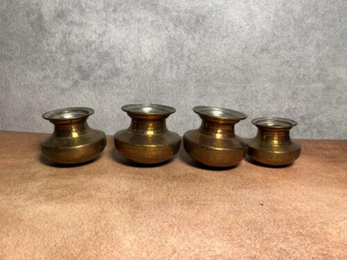 Vintage brass 4 pcs pots set