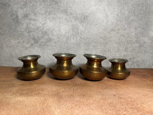 Vintage brass 4 pcs pots set - Image 4