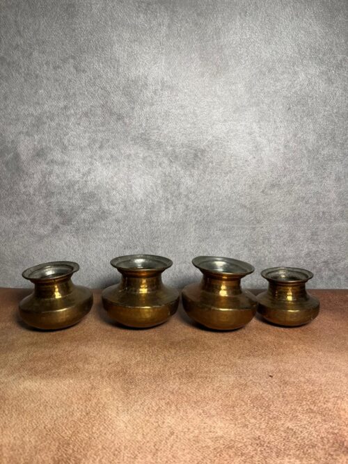 Vintage brass 4 pcs pots set - Image 5