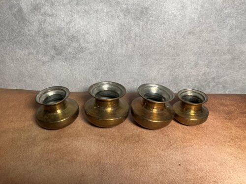 Vintage brass 4 pcs pots set - Image 3